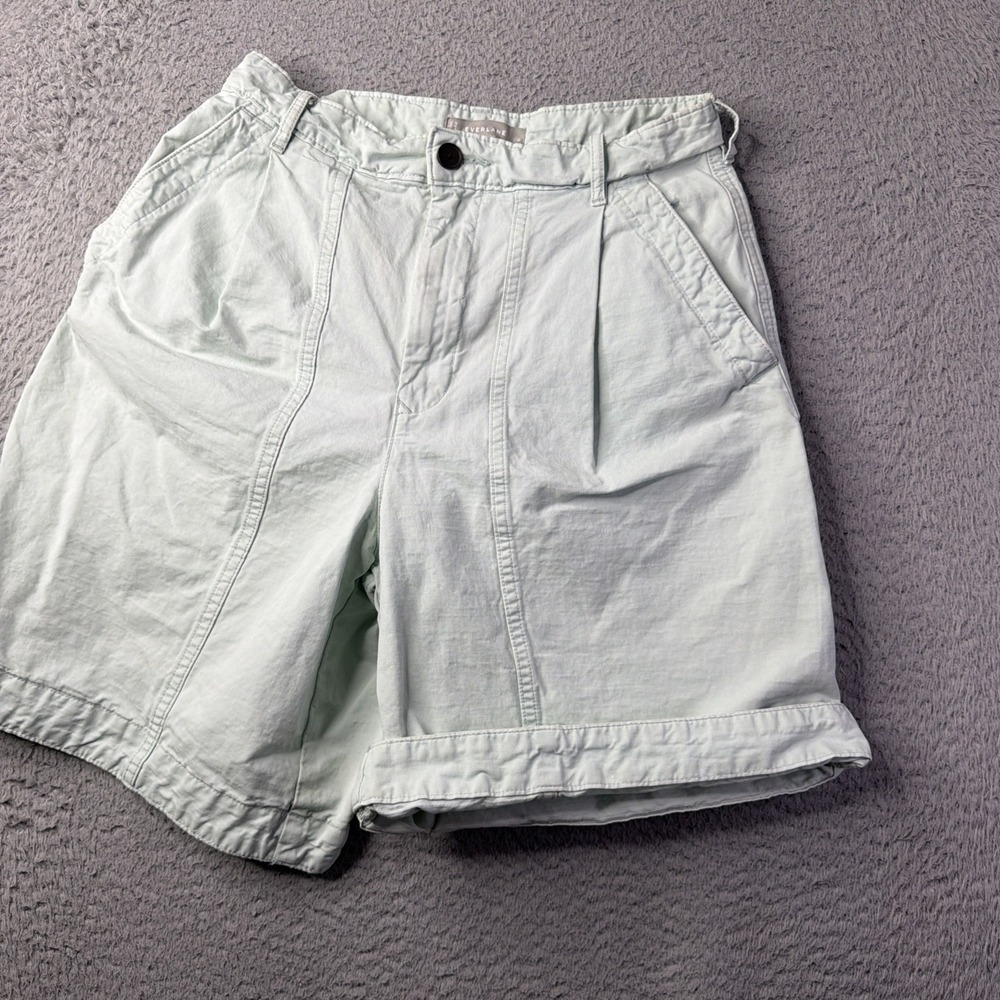 Everlane 4 Tourist Shorts Ice Blue High Rise Rolled Hem Summer Travel Comfort - Picture 2 of 13